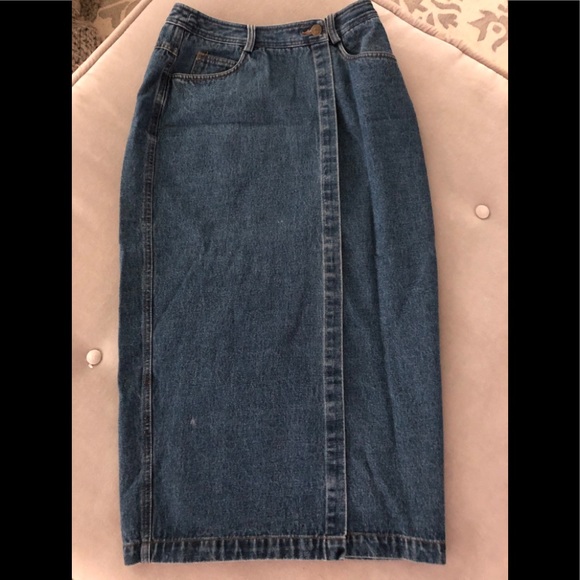 Midi Denim Wrap Skirt, the Limited, size 4 - Picture 1 of 5